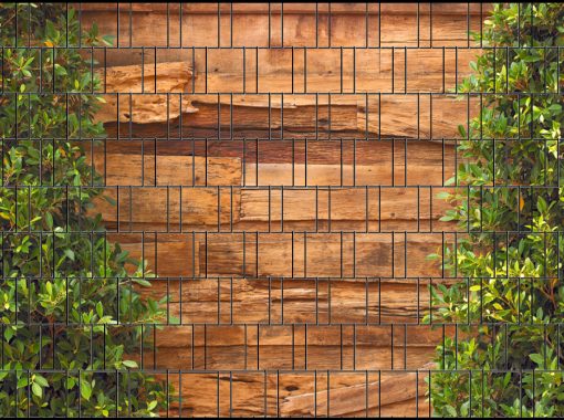 Sichtschutzstreifen Holz mit Lorbeer